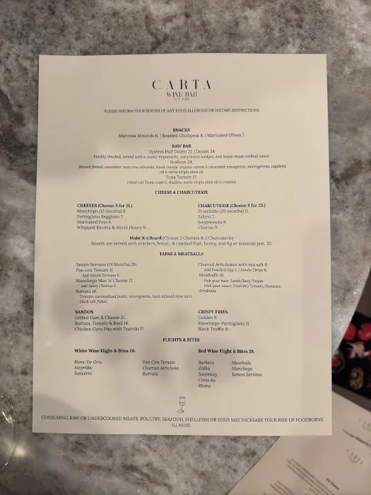 CARTA Wine Bar New York Picture 10