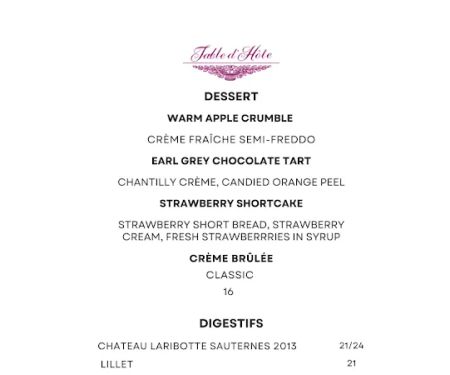 Table d'Hu00f4te