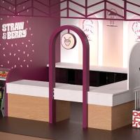 Straw and berry ico