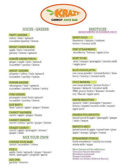 Krazy Carrot Juice Bar & Boba Tea Shop Picture 5