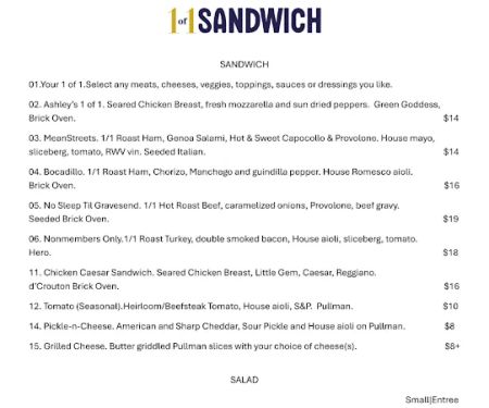 1 of 1 Sandwich