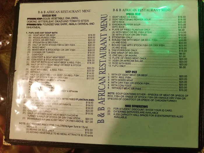 B&B African Restaurant Picture 2