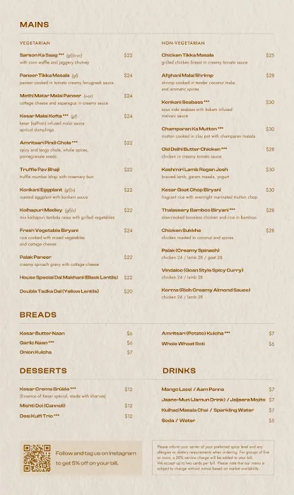 Essence Of Kesar | Modern Indian Dining | BYOB Picture 1