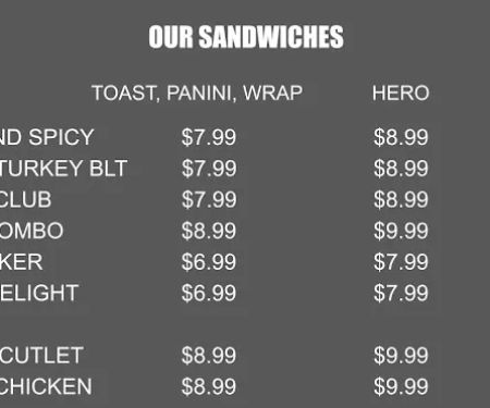 Cafe Sandwich To Go