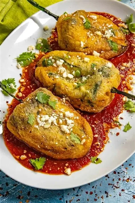 The Best Chiles Rellenos Near Me with Roasted Poblano Peppers Stuffed with Cheese