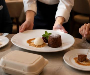 Restaurant Dessert Order: Portions, Allergens, Temperature, and Takeout