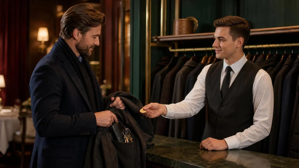 Restaurant Coat Check: Remove Valuables and Keep the Claim Ticket Safe