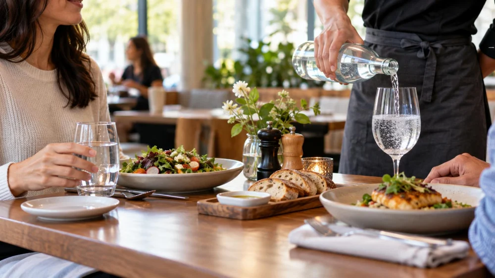 Restaurant Water Service: Still, Sparkling, and Charges