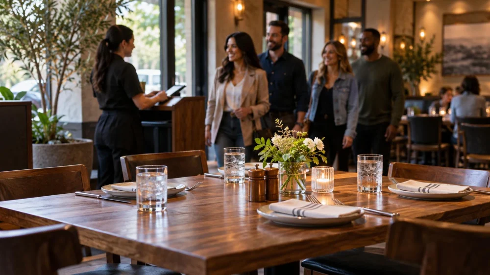 Restaurant Group Arrival Plan: Seating, Hold Time, Contact