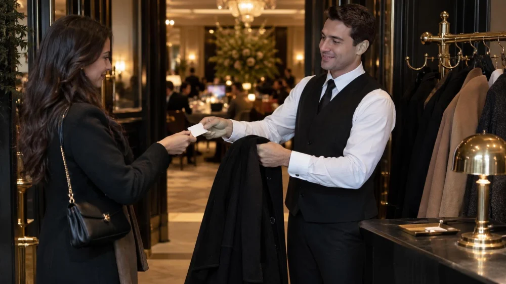 Restaurant Coat Check: Ticket, Valuables, and Closing Time